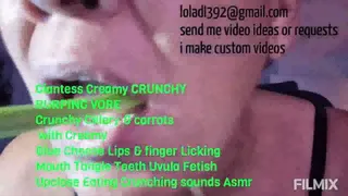 SALe Giantess Creamy CRUNCHY BURPING VORE Crunchy Celery & carrots with Creamy Blue Cheese Lips & finger Licking Mouth Tongie Teeth Uvula Fetish Upclose Eating Crunching sounds Asmr