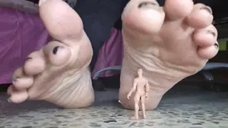 Giantess Foot Smother For Tiny Pervert who Came on her Huge Soles Shrunken Foot Fetish Voyeur BAREFOOT CRUSH