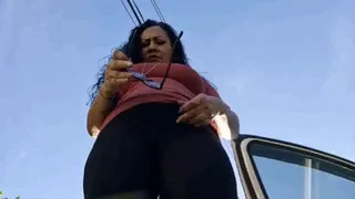 Giantess unaware Towers over you outside and stomps trying to crush you thinking your a bug giantess slo mo stomping mkv