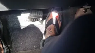 Latina Milf Feet In Flip Flops Driving Cam