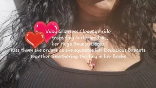 Giantess Cleavage ride traps tiny GirlFriend in her Huge Bouncy Boobs Kiss thwm she orders as she squeezes her Bodacious Breasts together Smothering the tiny in her Boobs