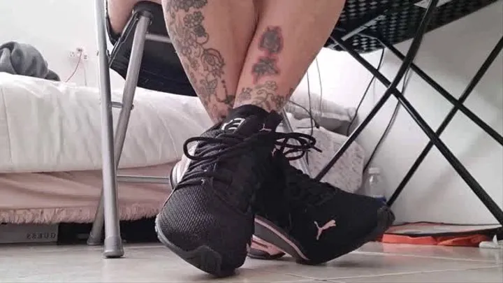 Giantess Lola towers over you in Puma Sneaker Shoeplay mkv