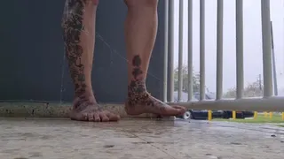 Rain Dance Giantess Unaware wearing anklet Wet Feet Splashing Sexy Soles Asmr Feet Tapping & rain sounds mkv