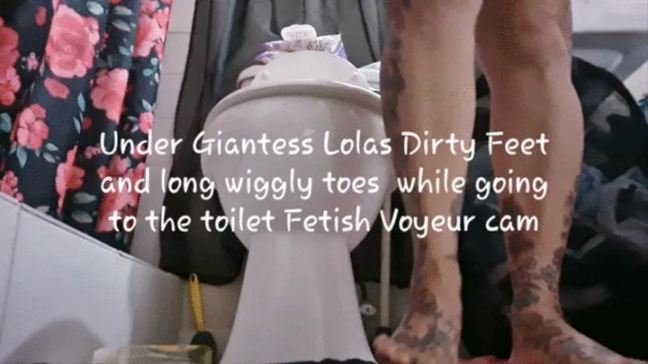 Under Giantess Lolas Dirty Feet and long wiggly toes while going to the toilet Fetish Voyeur cam