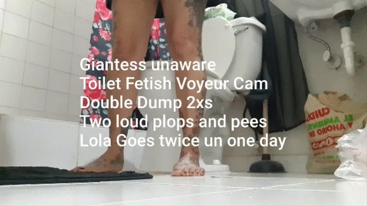 Giantess unaware Toilet Fetish Voyeur Cam Double Dump 2xs Two loud plops and pees Lola Goes twice un one day