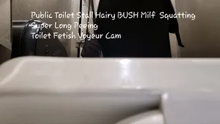 Public Toilet Stall Hairy BUSH Milf Squatting Super Long Peeing Toilet Fetish Voyeur Cam