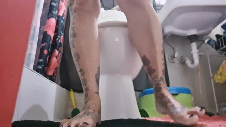 The daily dump & pee barefoot giantess feet & toilet fetish voyeurcam