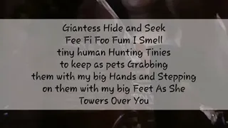 Giantess Hide and Seek Fee Fi Foo Fum I Smell tiny human Hunting Tinies to keep as pets Grabbing them with my big Hands and Stepping on them with my big Feet As She Towers Over You mkv