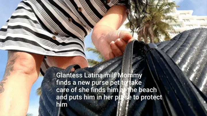 Latina milf giantess lolas new purse pet for step-mommy beach bag purse ride