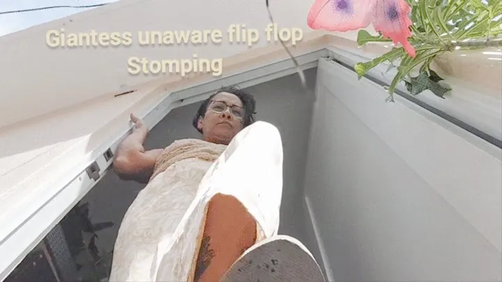 Giantess unaware flip flop Stomping