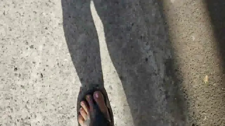 Lola walks in flip flops foot fetish walking cam crushing anything in her path plastic bottles can flip flop walking sounds plastic bottle and cans crushing sounds