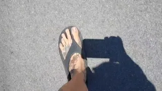 Lola walks in flip flops flip flop walking sounds Toe wiggling