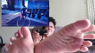 GIANTESS GAMER GIRL PLAYS A GIANTESS GAME SEXY SOLES WIGGLY TOES IN YOUR FACE POV