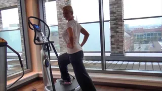 Hot blonde fucked in fitness room