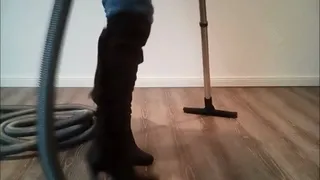 Vacuuming with the Hose in the Wall Fight in my black Boots with loop