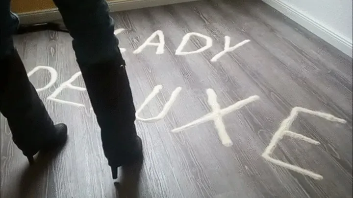 Lady2deluxe is vacuuming Sand from the beach in Black boots with buckle