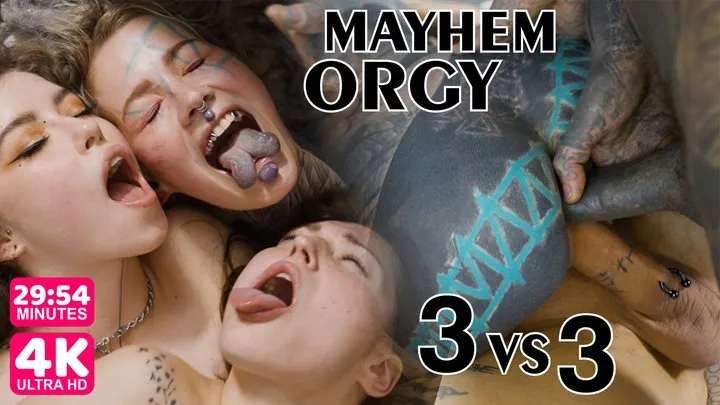 Tattooed Mayhem DP Anal Orgy 3 vs 3 ( )