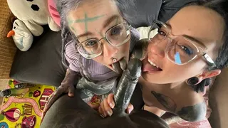 Glasses Girlz Get Anal Fucked with Morea Black and Lily Lu