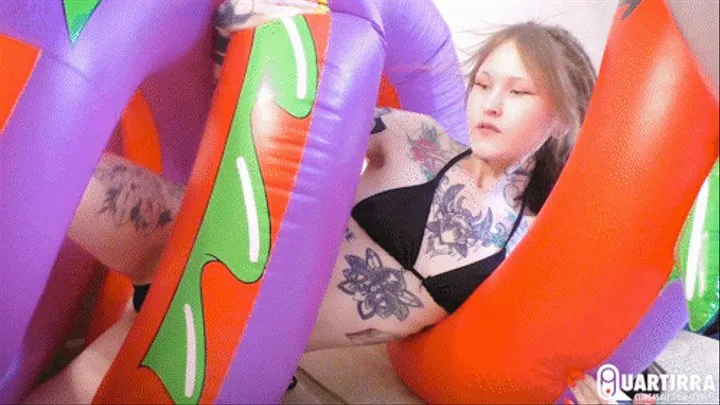 C42 Ava in bikini enjoys her gorgeous inflatable Sea Serpent