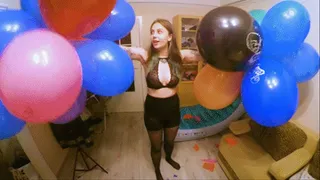 Q287 Ava destroys Leya's big balloon bunches