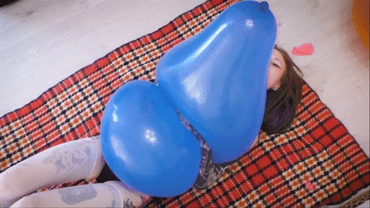 Q203 Ava passionately squeeze pops big soft balloons