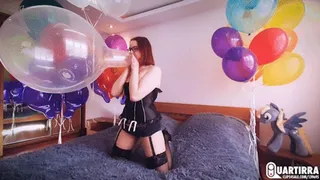 Q684 Derpy blows 3 helium filled Sempertex 18'' balloons to pop