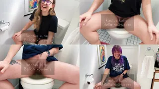 BellatrixSweets and KactusKutie watch each other pee