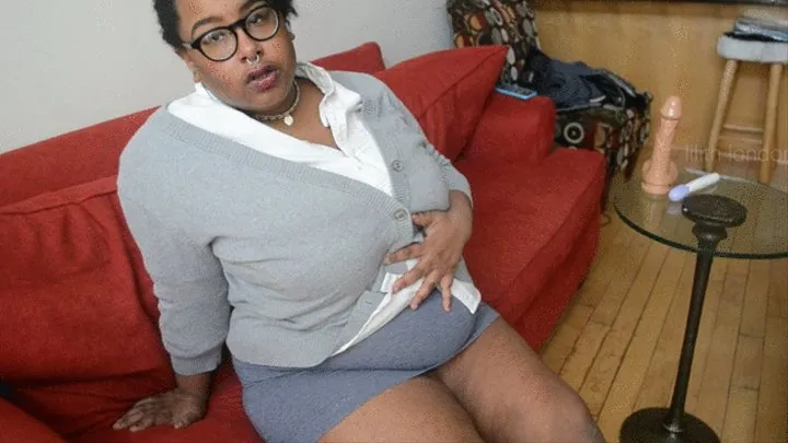 Slutty BBW Ebony Teen Secretary Sneaks to Get Off