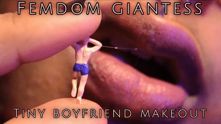 Femdom Giantess Makeout with Tiny Boyfriend