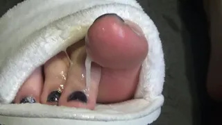 White Slipper Footjob