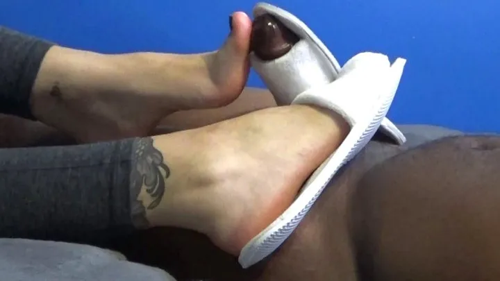 Lana's White Slipper Footjob (With Bonus Footage)