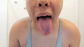 Tongue brushing (a lot of spit)