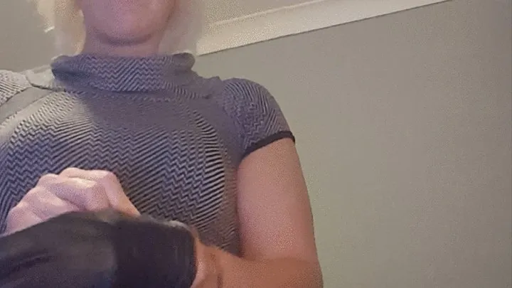 Leather glove breathplay fetish