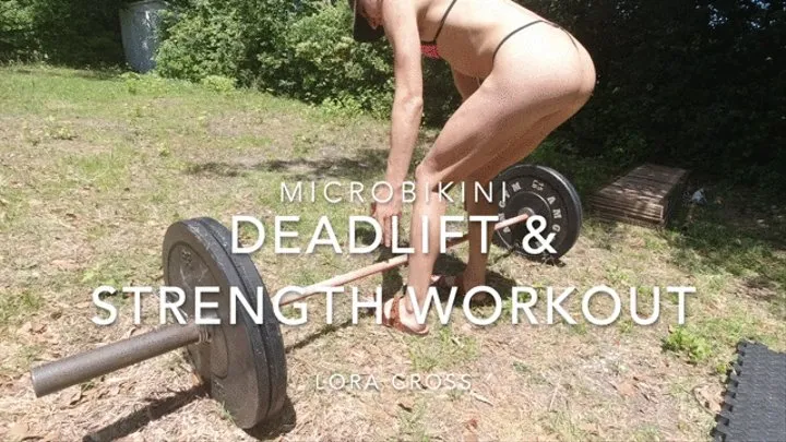 Microbikini deadlift curls and tricep extensions