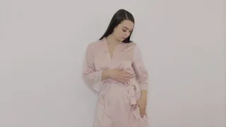 Silky satin tease with cute Alicia