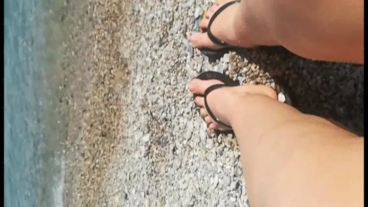 Feet playing with gravel!