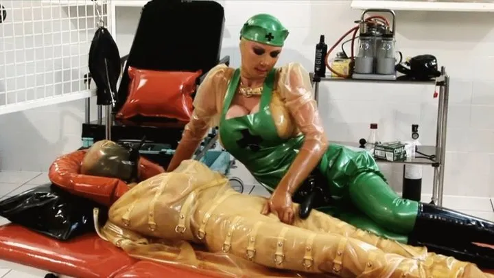 Encased in rubber cocoon - Strap-On Fucking - Piss me in face