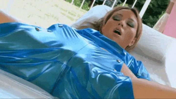 Plastic and lube lover enjoys fetish life outdoor - Part 2