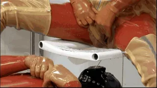 Latex goddess and her rubber plug head slave - Part 1 of 2 - Piss me on and give me blowjob please