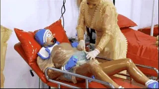 Bizarre rubber baby and its latex caregiver - Part 1 of 2 - Feeding time