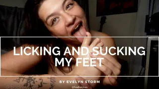 Licking my feet and sucking my toes