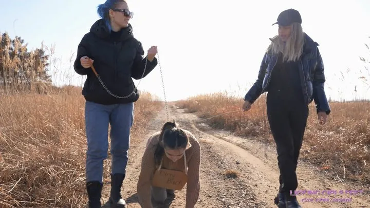 AURORA and PAMELA - Spring walk with a dirty bitch!