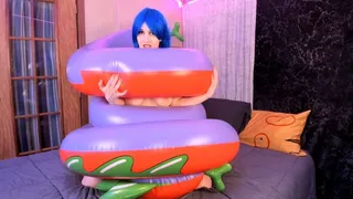 Blue Hair & Inflatable Serpent