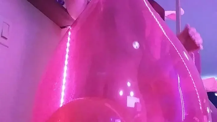 Bunny Blowing Balloon in a Balloon and Popping Both