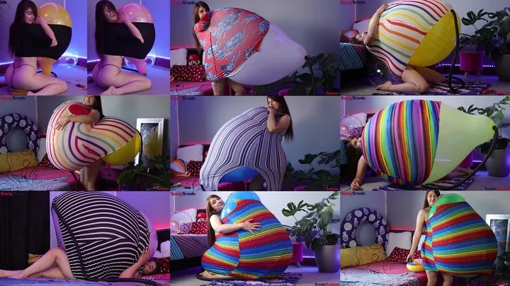 July 2022 Balloon Stuffing and Popping Compilation