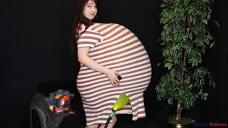 Pump to Pop 36" in Brown and White Striped Dress