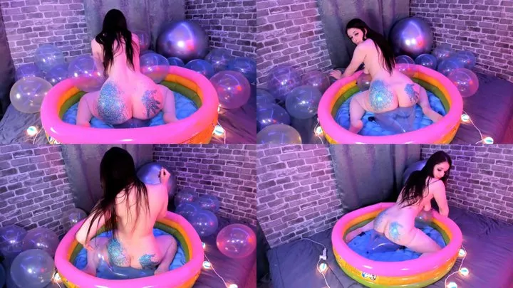 Popping Crystal Pastel Sempertex with a Glittery Booty in an Inflatable Pool