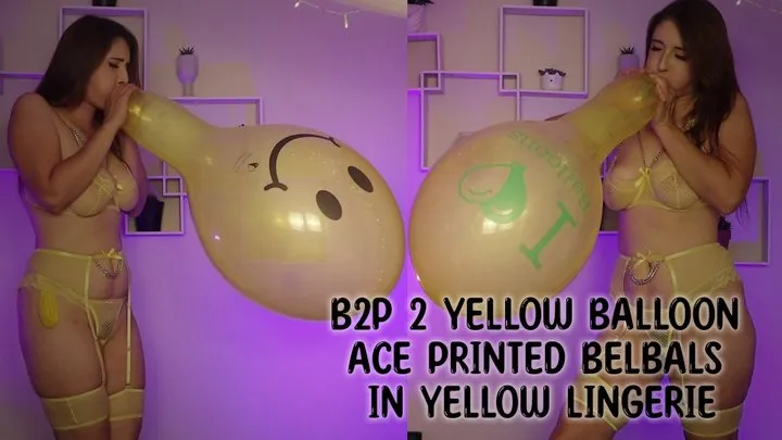 B2P 2 Yellow Balloon Ace Printed Belbals in Yellow Lingerie