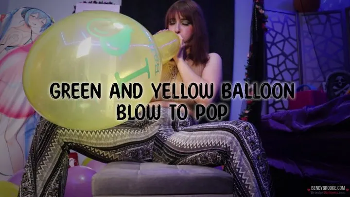 Green and Yellow Balloon Ace Blow to Pop