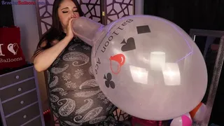 Blow to Pop Balloon Ace Printed Belbal With Huge Inflated Breasts